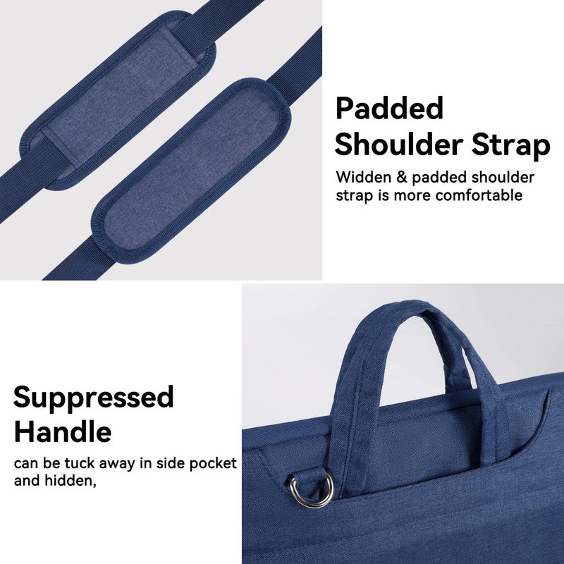 Voova Laptop Bag 15.6 Inch, Waterproof Computer Sleeve Carrying Case with Shoulder Straps & Handle Compatible with Macbook Air 15 M2/M3/M4, MacBook Pro 15/16, 15-16 Inch Hp Dell Lenovo Asus, Blue - Image 4